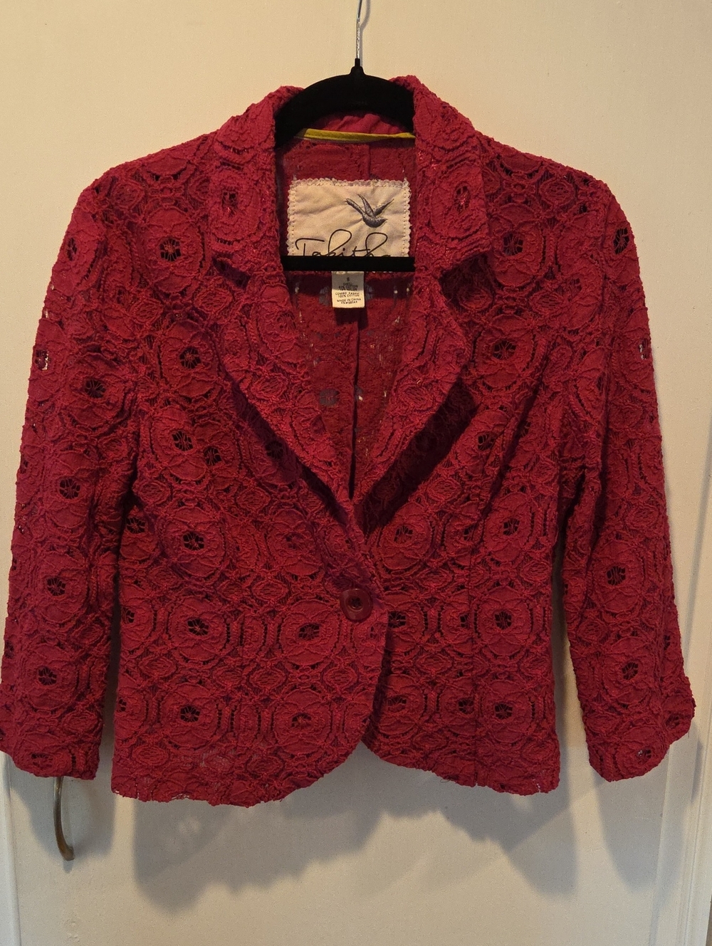 Anthropologie Tabitha Eyelet Lace Blazer 8